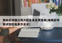 海南区块链公司入驻名单及费用表[海南区块链试验区有多少企业]